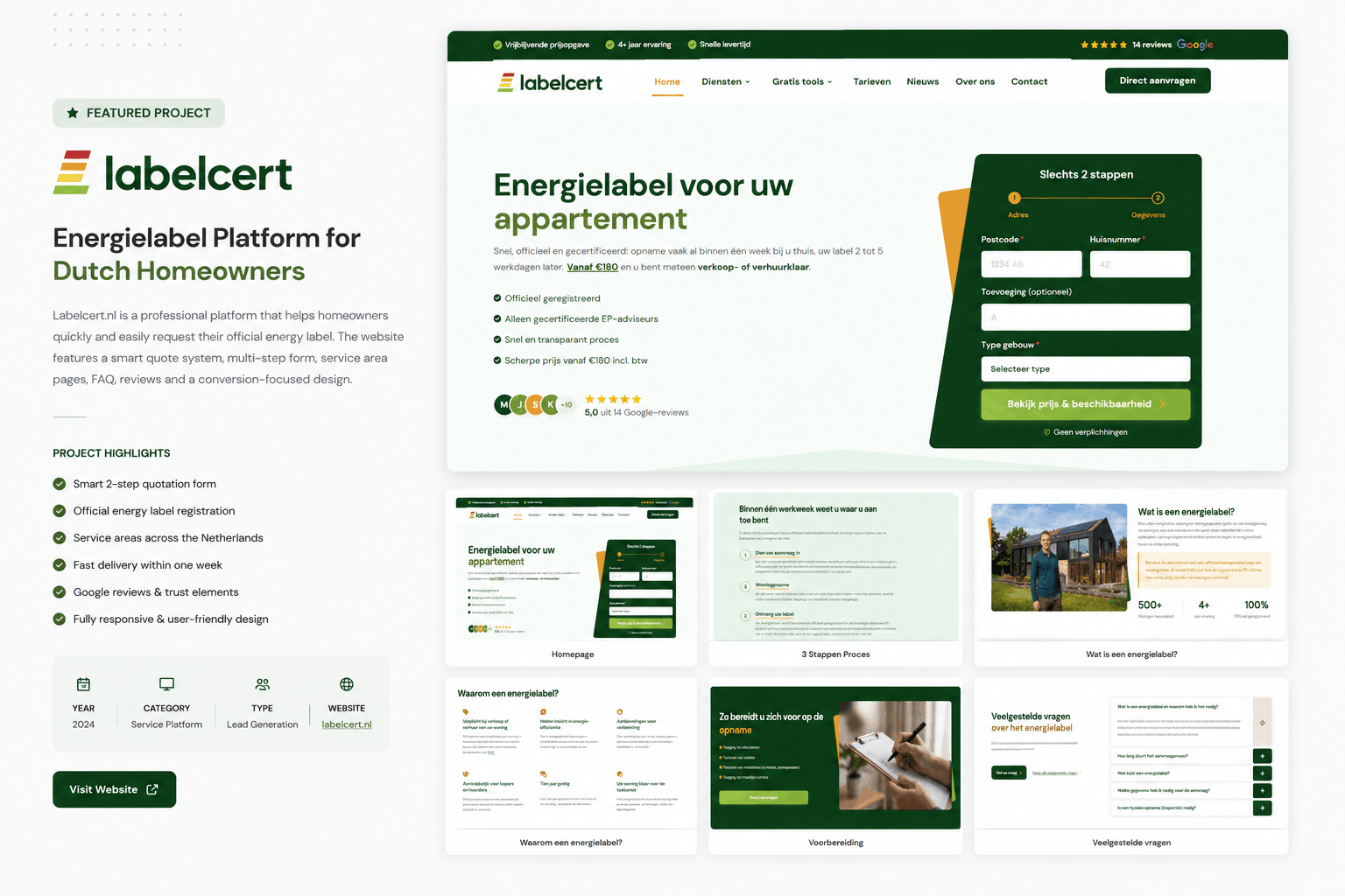 Labelcert.nl website homepage