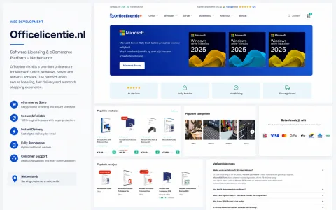 Officelicentie.nl online shop homepage