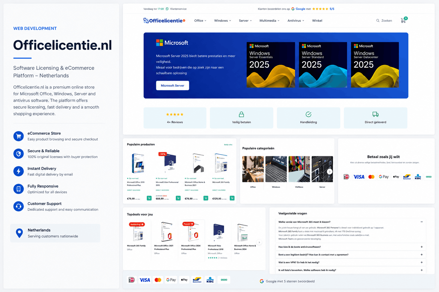 Officelicentie.nl online shop homepage