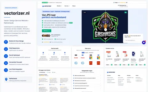 Vectorizer.nl website homepage