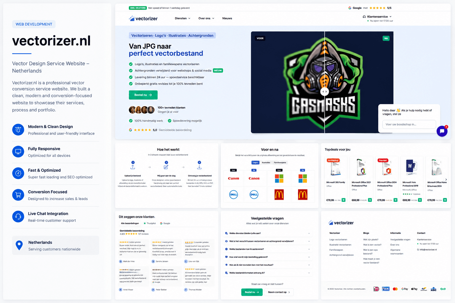 Vectorizer.nl website homepage