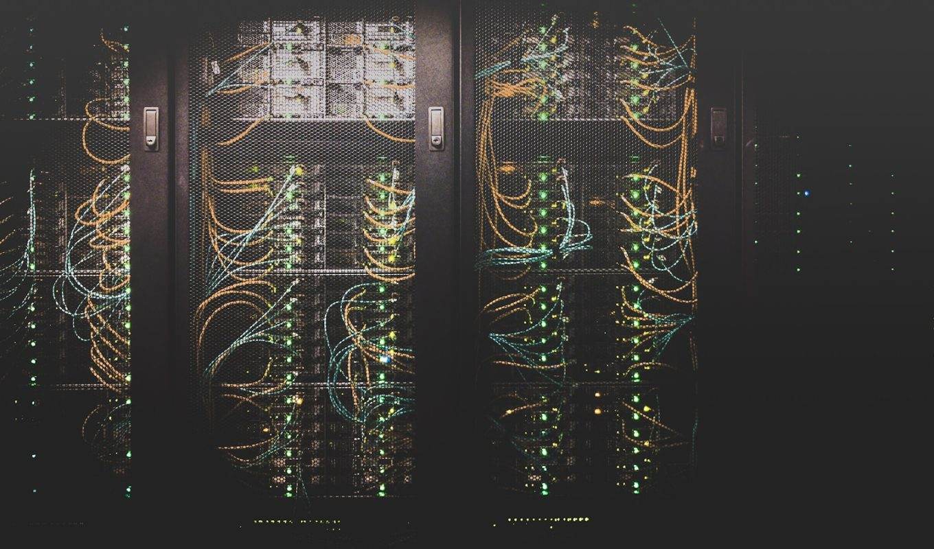 Server racks with network cables — self-hosted automation infrastructure