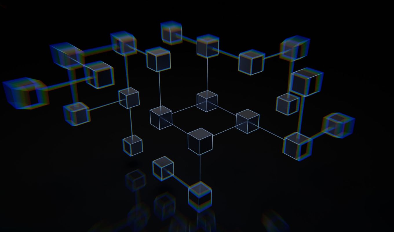 Abstract arrangement of pale cubes on a dark surface
